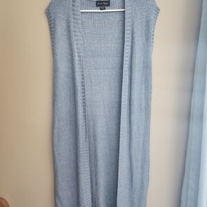 Charlie Paige Light Blue Knit Cardigan Long Sleevelesd